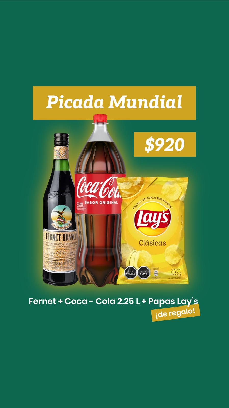 Combo Fernet Branca + Coca-Cola 2lts